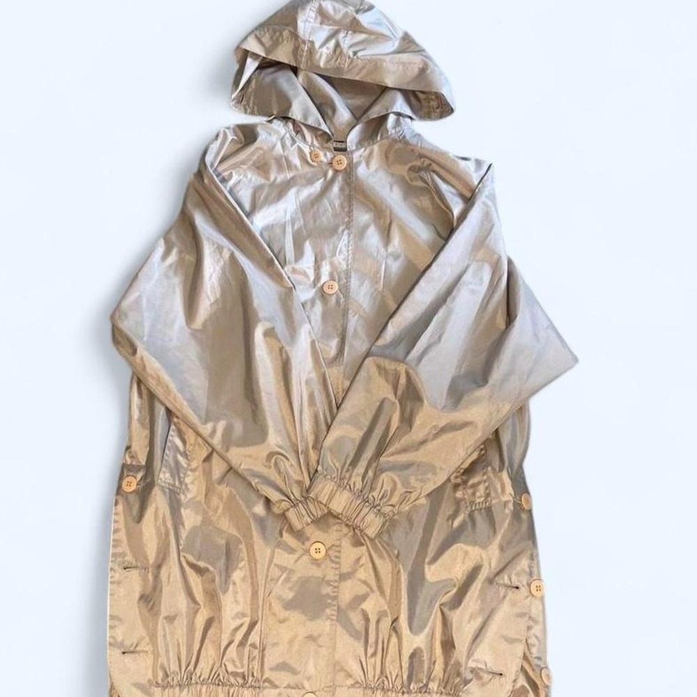 Vintage Alorna Beige Metallic Hooded Windbreaker size S/M